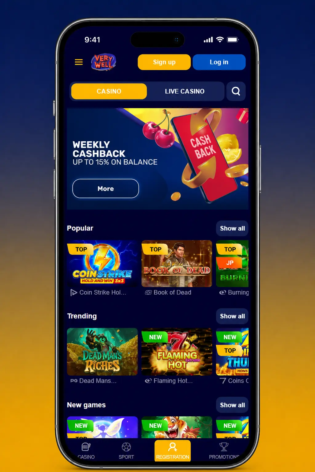 Step-by-step guide on how to withdraw money from Very Well casino, showing cashier options and payment methods