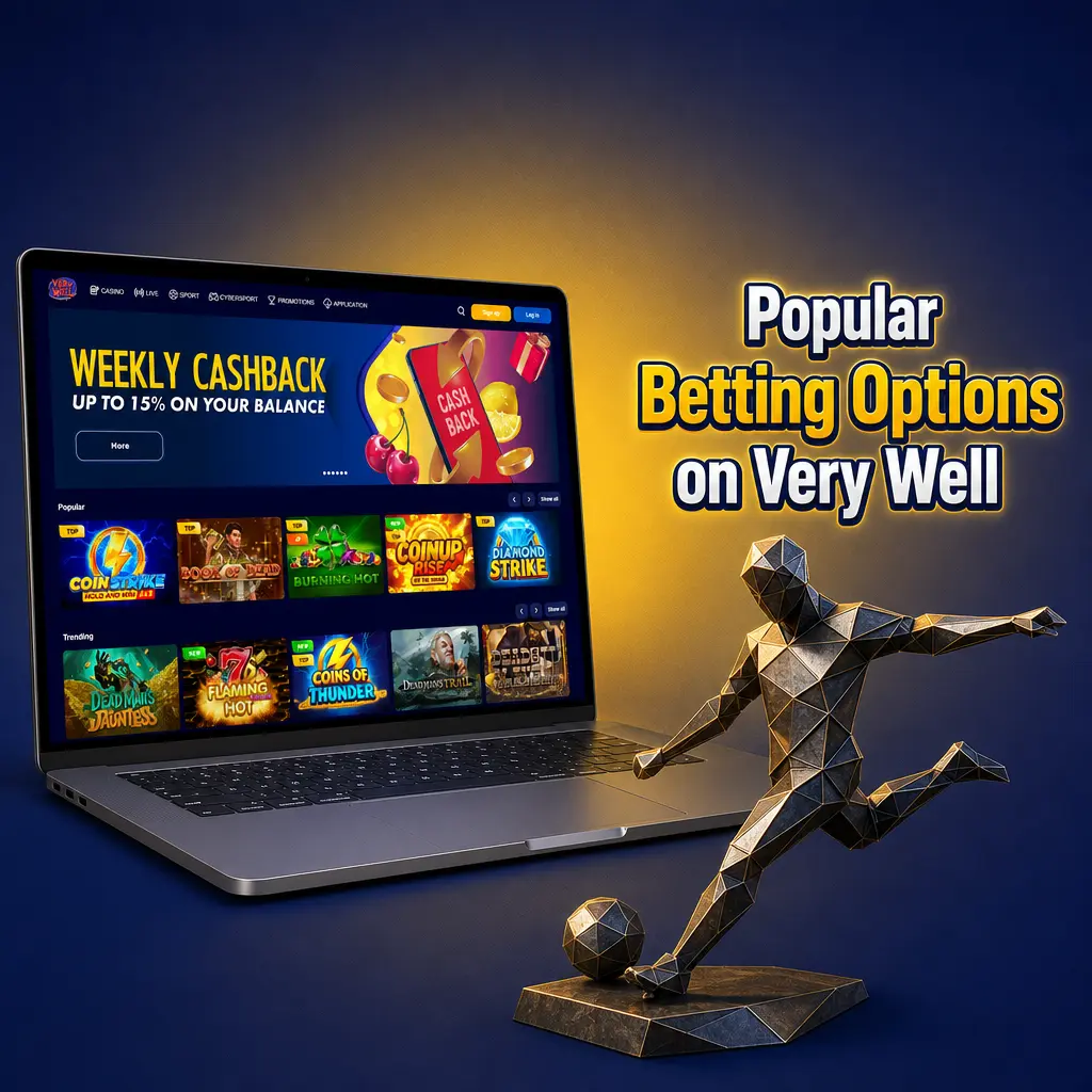 Very Well betting options showing live betting, pre-match lines, and accumulator betting for UK bettors across major sports