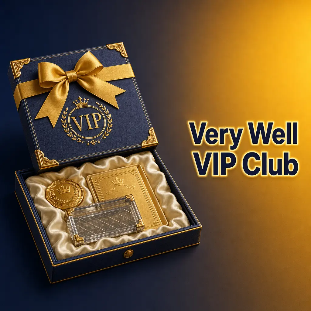 Very Well VIP Club tiers from Bronze to Diamond with exclusive rewards, cashback, withdrawal limits, and personalised bonuses