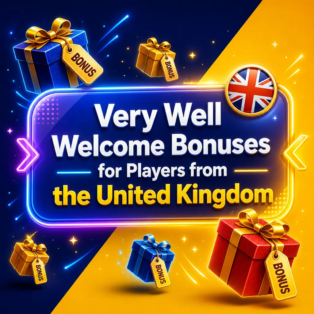 Very Well Casino welcome bonus offer of 400% match plus 300 Free Spins for new UK players, up to 1,000 EUR