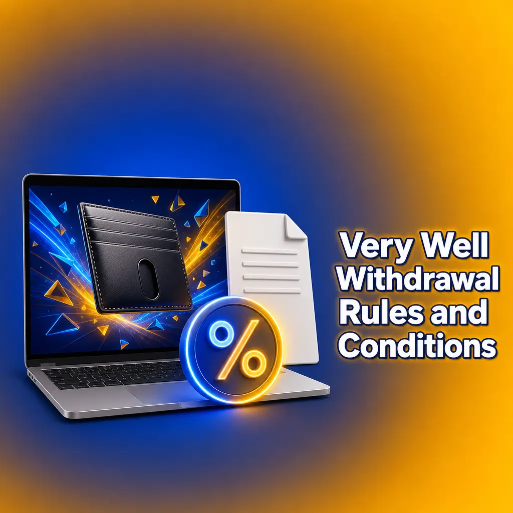 Very Well Casino withdrawal rules including KYC verification, minimum £10 limit, and payment method matching for UK players