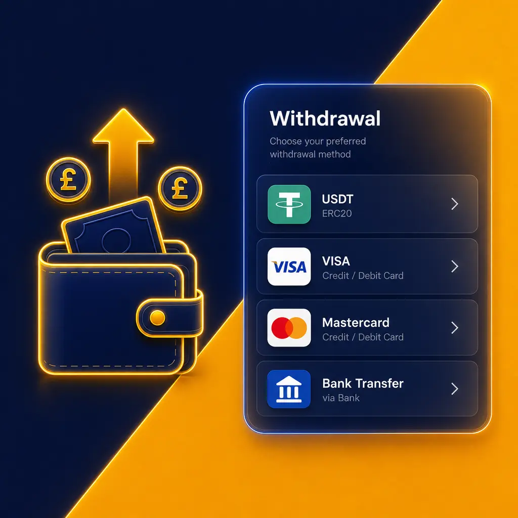 Very Well Casino withdrawal steps showing login, cashier navigation, method selection, amount entry, and request submission process
